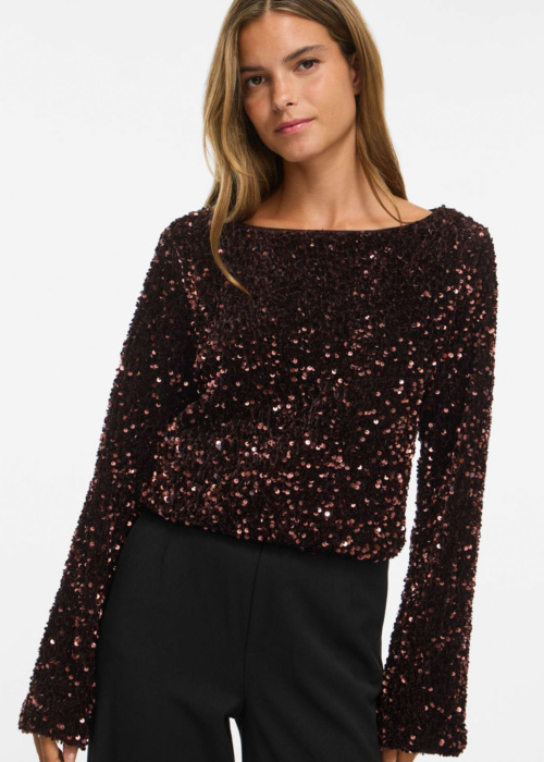 Vila pluus Faith Boat Neck Sequin