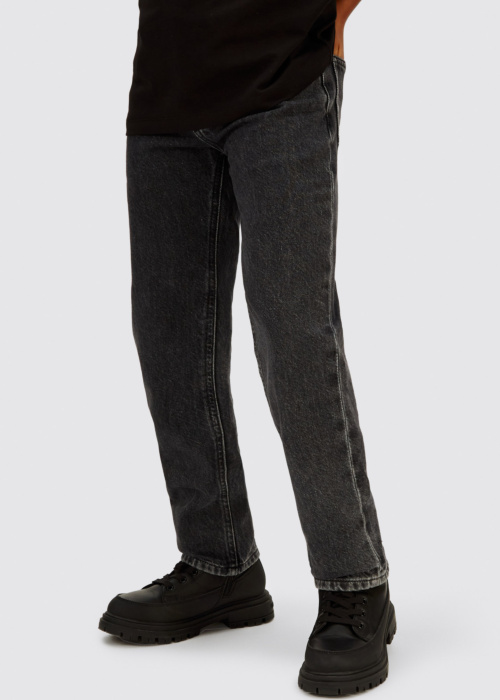 Calvin Klein teksapüksid Straight Optic Washed Black