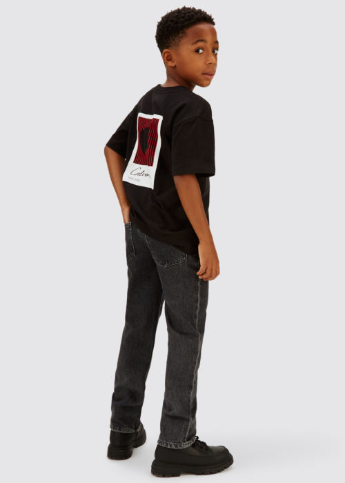 Calvin Klein teksapüksid Straight Optic Washed Black