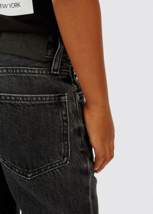 Calvin Klein teksapüksid Straight Optic Washed Black