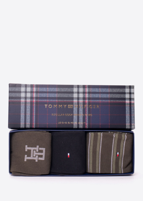 Носки Monogram Stripe 3 Pack в подарочной коробке Tommy Hilfiger