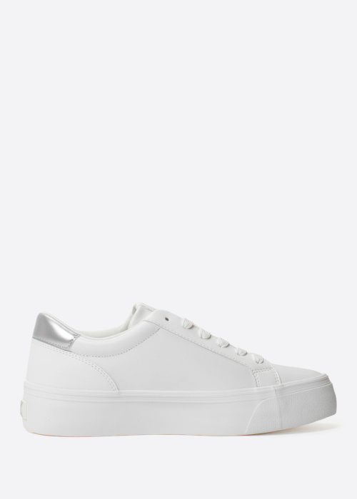 Calvin Klein tennised Vulc Flatf Lth Silver Logo Tag