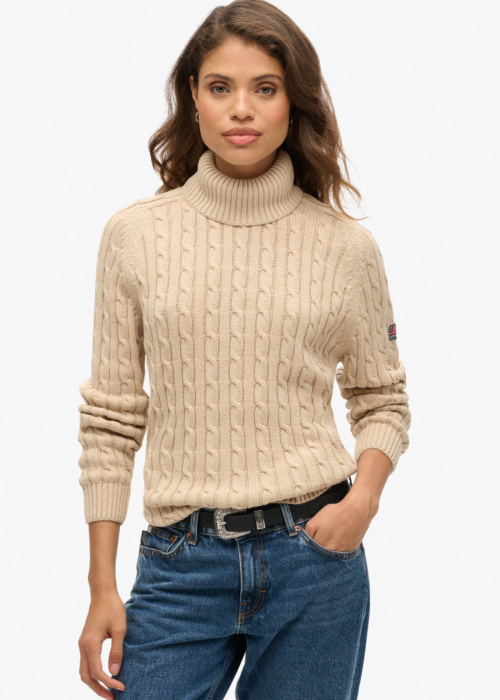 SuperDry kudum Slouchy Cable Roll Neck