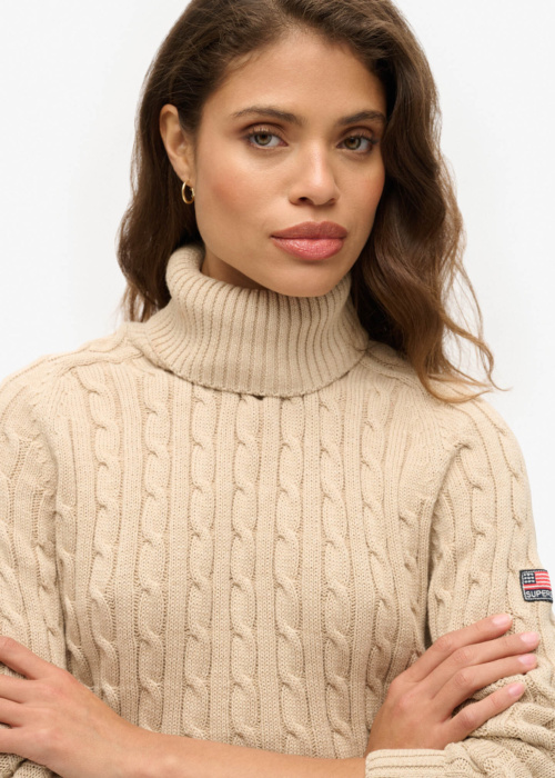 SuperDry kudum Slouchy Cable Roll Neck