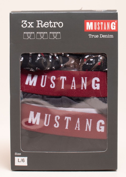 Боксеры в коробке 3 пары Печать Words Mustang