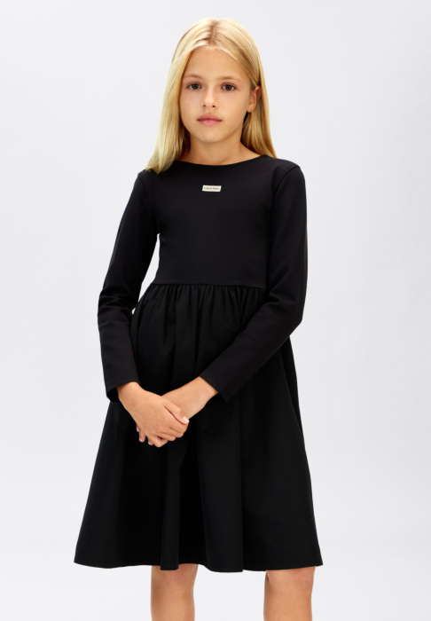 Calvin Klein kleit Mix Media Fit Flare L/s Dress