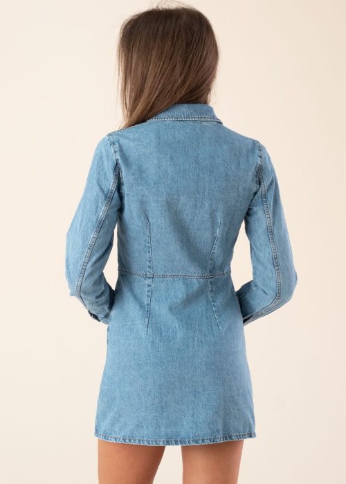 Tommy Jeans kleit Tjw Ls Badge Denim Mini Dress