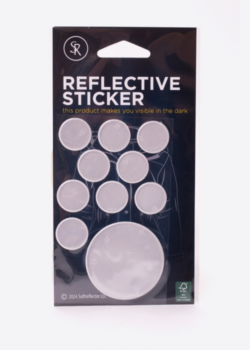 Softreflector Helkurkleebiste komplekt Nature Rounds White