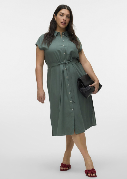 Рубашка-платье Mymilo Sl Calf Shirt Dress Wvn S Cur Vero Moda Curve