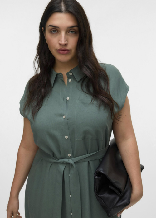 Рубашка-платье Mymilo Sl Calf Shirt Dress Wvn S Cur Vero Moda Curve