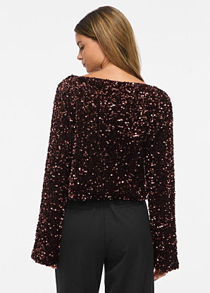 Vila pluus Faith Boat Neck Sequin