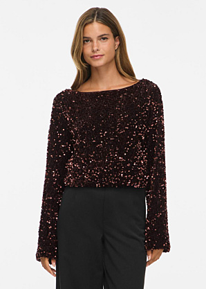 Vila pluus Faith Boat Neck Sequin