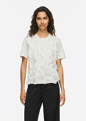 Vila Rt T-särk Orda O-Neck Flounce