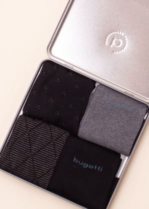 Носки 4 пары в подарочной коробке Bugatti