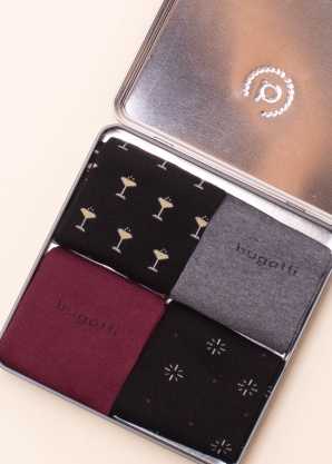 Bugatti sokid 4 paari kinkekarbis