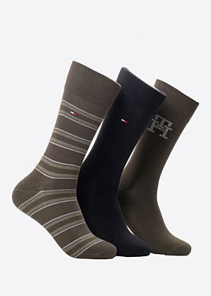 Носки Monogram Stripe 3 Pack в подарочной коробке Tommy Hilfiger
