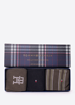 Носки Monogram Stripe 3 Pack в подарочной коробке Tommy Hilfiger