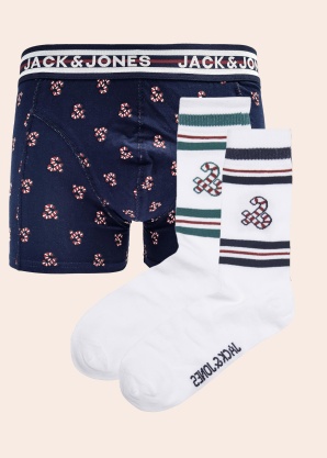 Jack & Jones bokserid ja sokid kinkekarbis Xmas Cand