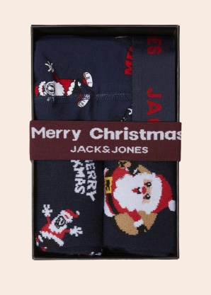 Jack & Jones bokserid ja sokid kinkekarbis Happy Xmas