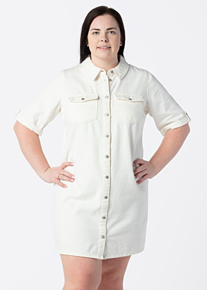 Vero Moda Curve teksakleit Jennie Ss Short Denim Dress Cur