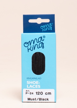 Шнурки черные 120cm Oma King