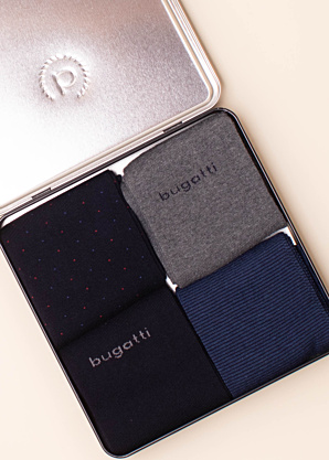 Носки 4 пары в подарочной коробке Bugatti