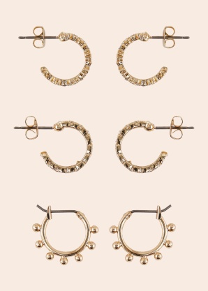 Серьги Pieces Lona 3 пары