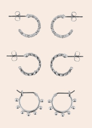 Серьги Pieces Lona 3 пары